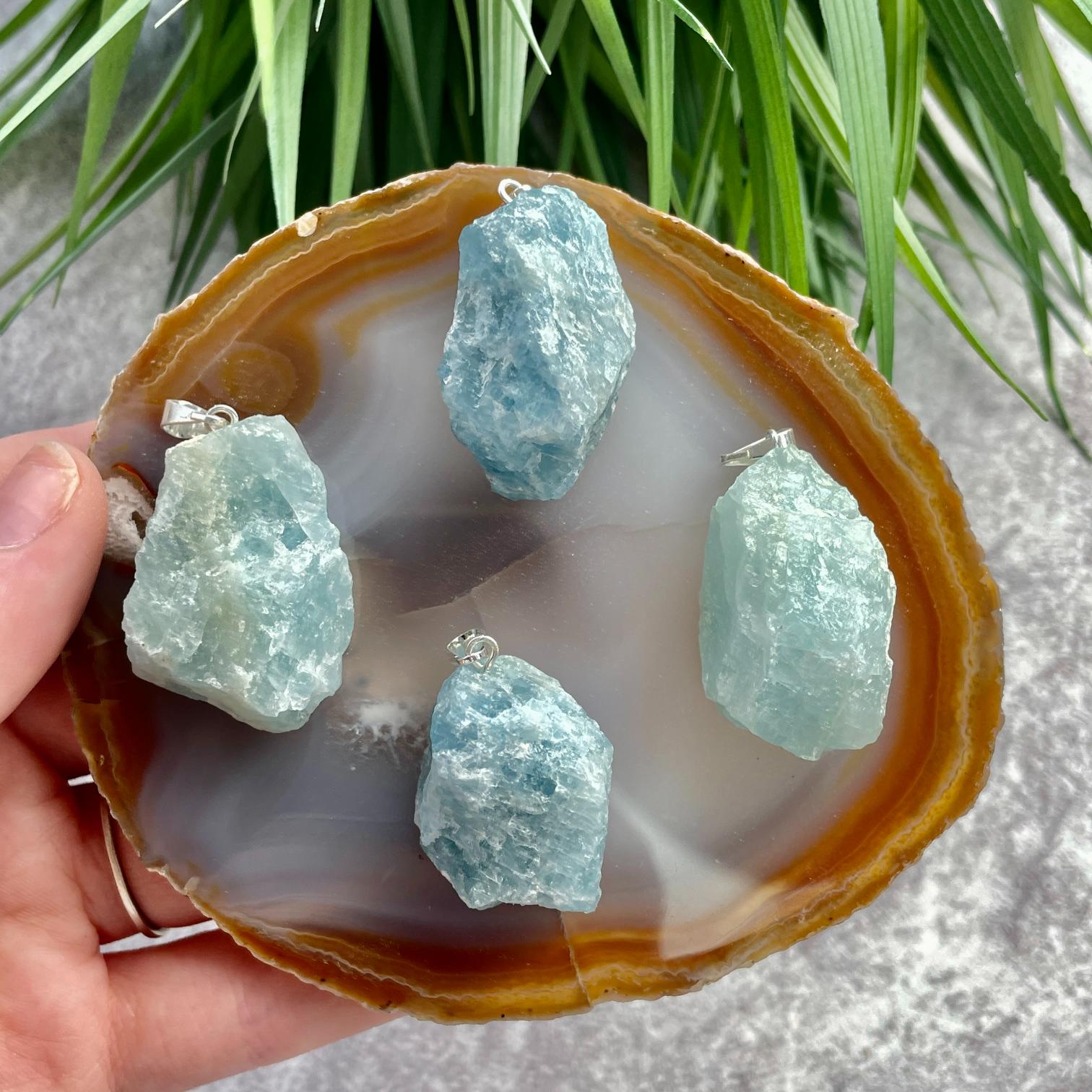 Rough Mini Pendant - Aquamarine Rough Mini Pendant - Aquamarine